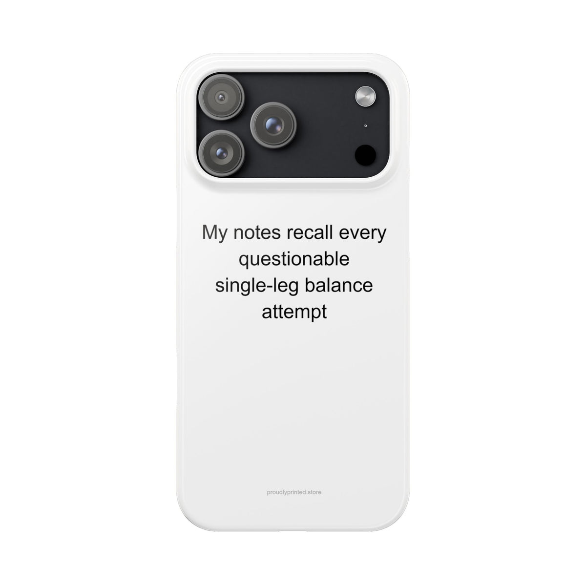 My notes recall every questionable single-leg balance attempt - Yoga Instructor