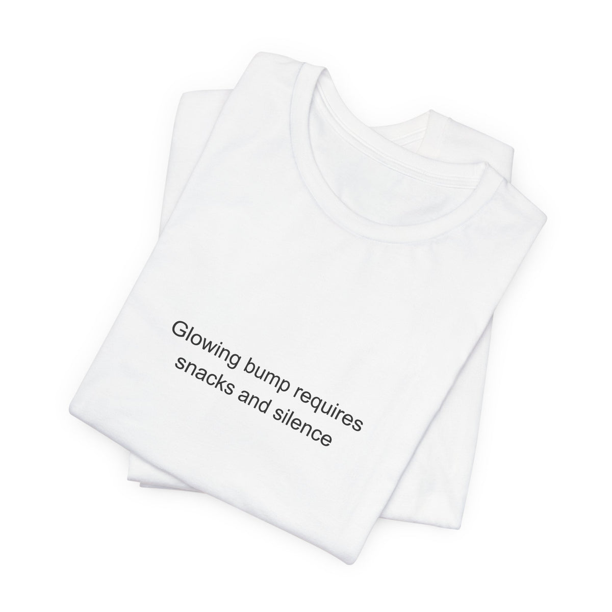 Funny Pregnancy T-Shirt for Expecting Moms – Glowing Bump Requires Snacks and Si