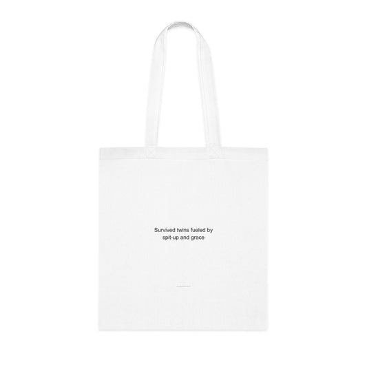 Twin Mom Tote Bag | Funny Gift for Mothers of Twins | Spit-Up & Grace