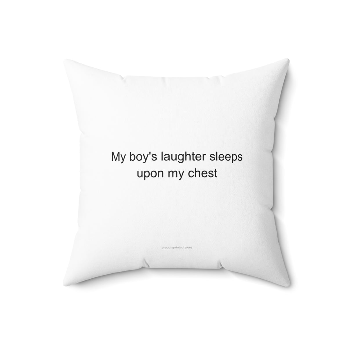 Heartfelt Boy Dad Pillow – 'My Boy's Laughter Sleeps Upon My Chest' Gift