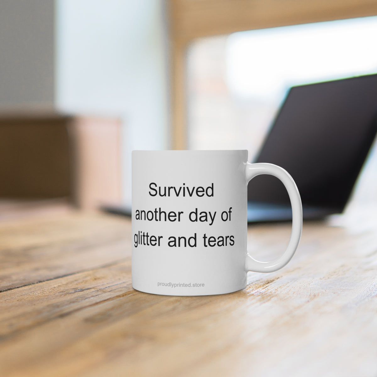Pediatric Nurse Mug - Survived Another Day of Glitter and Tears Dark Humor Gift